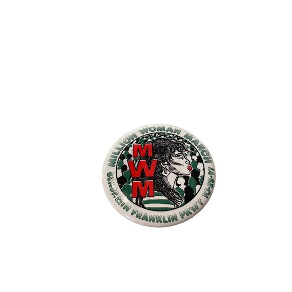 Vintage 1997 MWM Million Woman March Benjamin Franklin Parkway 2.25" Pinback 10- - Picture 2 of 14